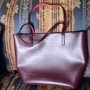 Kate Spade Maroon Leather Tote, excellent condition